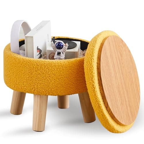Off-White Modern Round Footrest with Soft Padded Seat for Living Room
| Off-White Wimarsbon Storage Ottoman for Hallway