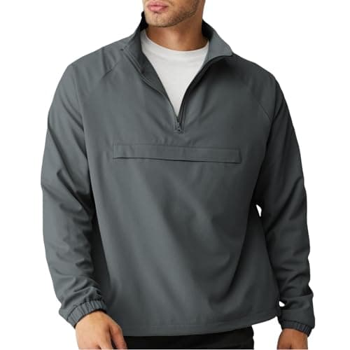 Men's Lightweight Quarter Zip Windbreaker Jacket for Golf, Hiking, and Running
| SEGANUP Men's Lightweight Quarter Zip