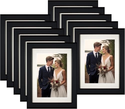 HappyHapi 4x6 Picture Frames Set (Black) for Multifunctional Tabletop or Wall Display, Suitable for |5x5 Pictures with M