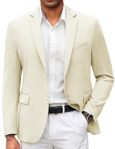 COOFANDY Men's Lightweight Knit Suit Jacket Casual Slim Fit Blazer
| COOFANDY Mens Casual Two Button Suit Blazer Lightw