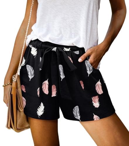 KISSMODA Women's Summer Shorts with Pockets Lightweight High-Waisted Adjustable Tie Knot Loose Casual Short
| KISSMODA