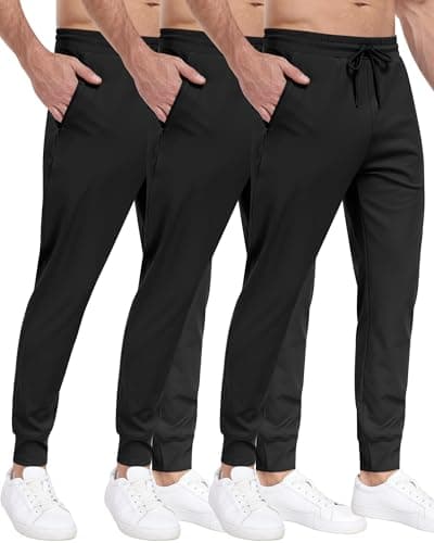 ParisDiary Men's 3 Pack Zipper Sweatpants for Workout and Gym
| ParisDiary Zipper Pockets Track Joggers Pants Suitable