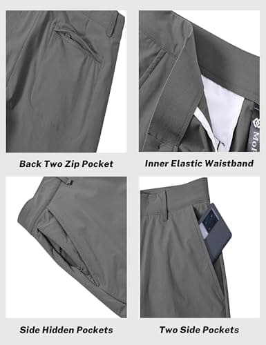 MoFiz Men's Lightweight Hiking Shorts Slim Stretch Golf Shorts Active Waistband