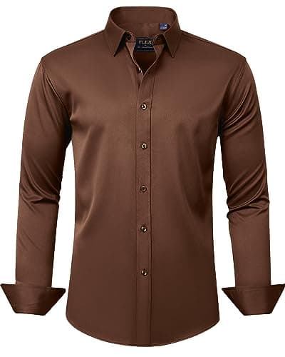 Men's Solid Long Sleeve Stretch Wrinkle-Free Formal Shirt J.VER Business Casual Button Down
| J.VER Men's Long Sleeve S