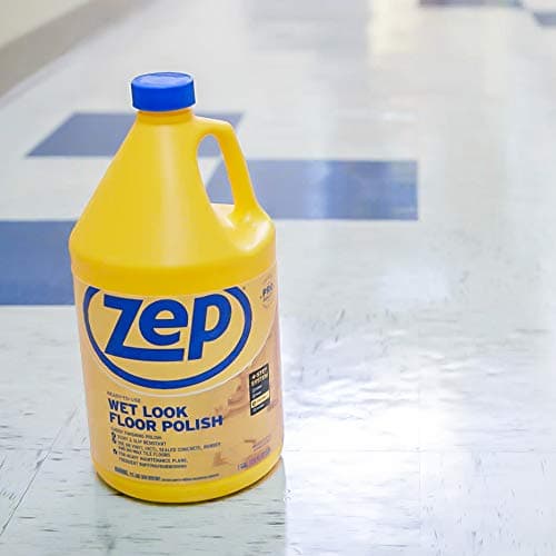 Zep Wet-Look Floor Polish - Long Lasting Shine for Commercial Floors - 1 Gallon ZUWLFF128 - Professional Strength