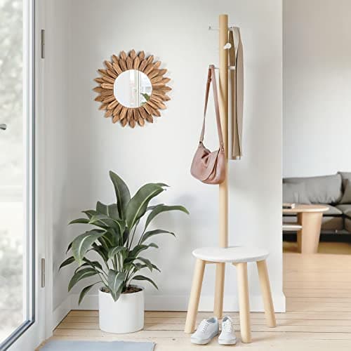 Honiway 12 inch Rustic Wood Sunburst Mirror for Bedroom Bathroom House Warming Gift Cedar Essential  
Honiway 12 inch Ru