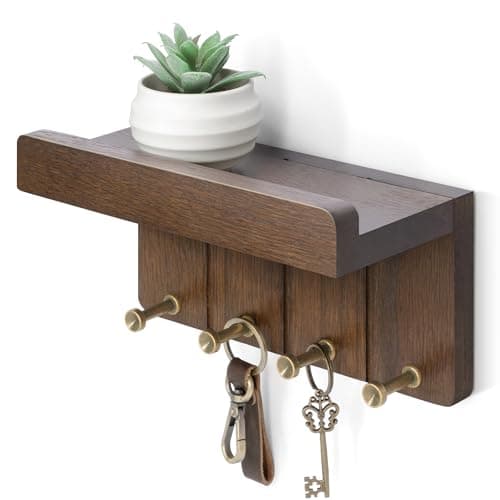 Rebee Vision Modern White Small Key Holder Wall Mount - Aesthetic Apartment Essentials for Farmhouse Living Room - Ideal