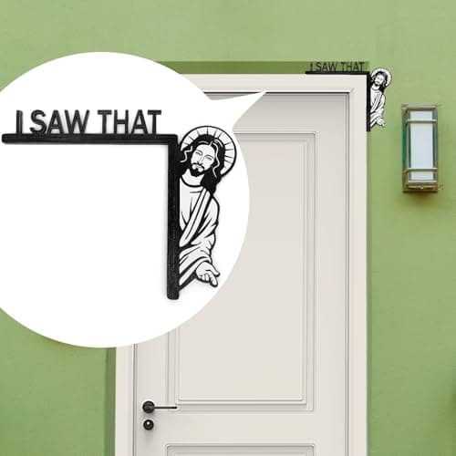 Sanchamy Creative Door Corner Decor for Home Office & Mirror Cabinet Bless This Home Funny Wood Frame Decor-8.66x7.08 In