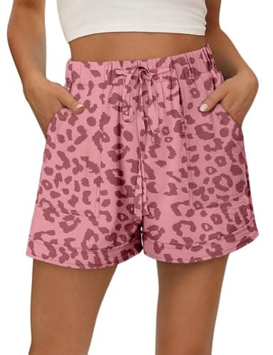 KISSMODA Women's Summer Shorts with Pockets Lightweight High-Waisted Adjustable Tie Knot Loose Casual Short
| KISSMODA