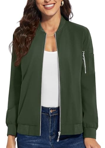 Women's Lightweight Casual Full Zip Windbreaker Jacket for Fall
| Casual Full Zip Windbreaker Jacket for Women Lightwei