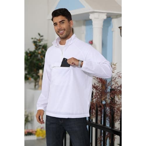 Men's Lightweight Quarter Zip Windbreaker Jacket for Golf, Hiking, and Running
| SEGANUP Men's Lightweight Quarter Zip