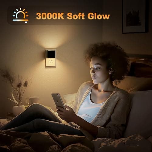 JandCase Automatic Night Lights Plug into Wall for Kids Bathroom Hallway Kitchen Bedroom Decor
| JandCase 2 Pack Modern