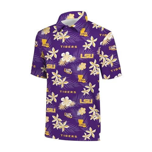 Holloway Men's NCAA Floral Logo Polo-Shirt Comfortable & Stylish Official Team Apparel