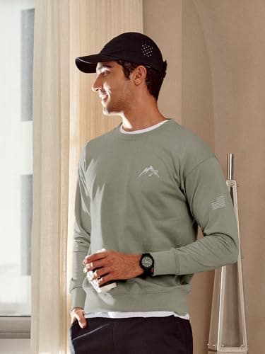 NORTHYARD Men's Long Sleeve Crewneck Sweatshirt for Casual Comfortable Moisture Wicking Cotton Sweatshirts