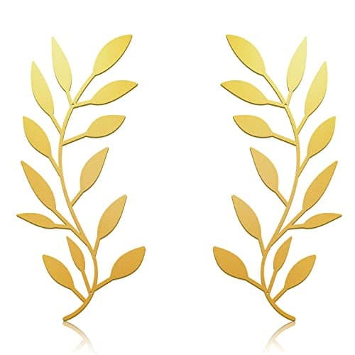 Zhengmy Vintage Brown Metal Tree Leaf Wall Decor for Living Room and Hallway Outdoor Decoration(2 Pieces)