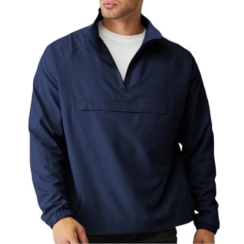 Men's Lightweight Quarter Zip Windbreaker Jacket for Golf, Hiking, and Running
| SEGANUP Men's Lightweight Quarter Zip