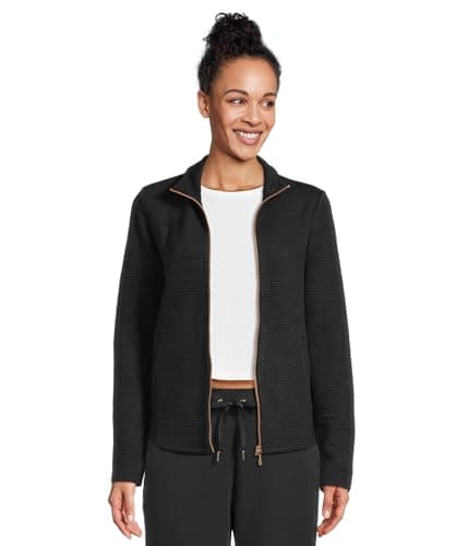 Skechers Women's Hoodless Hoodie Ottoman Jacket + Warm Fleece + Casual Wear + Stylish and Cozy + Loose Fit + 95% Polyest