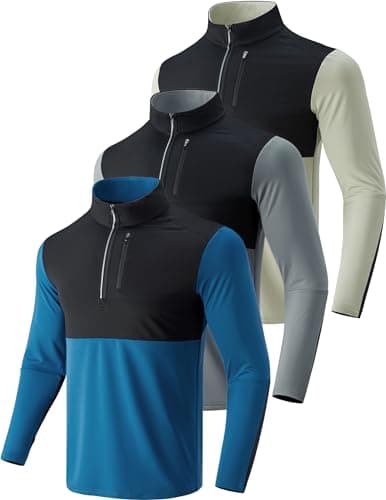 Liberty Imports 3-Pack Men’s Lightweight Long Sleeve Athletic Jackets for Performance Workouts and Runs