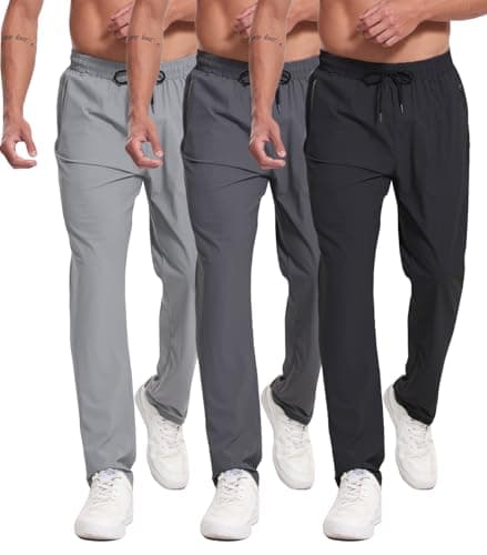 RPOVIG Men's Athletic Sweatpants with Zipper Pockets Workout Gym Running Hiking Active Cooling Stretch Pants  
RPOVIG Me