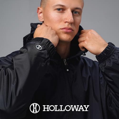 Holloway Men's Conquest Knee-Length Jacket - Warm-Up Wind/Water-Resistant Hooded Outerwear for Outdoor Adventurers