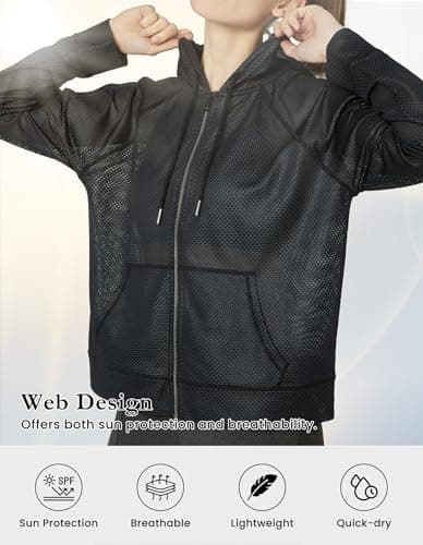 Light and Cozy Women's Long Sleeve Mesh Hoody for Active Wear
| Sheer Hooded Sweatshirt for Women: Lightweight and Styl