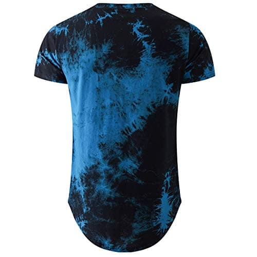 KLIEGOU Men's Hip Hop Tie-Dyed Hipster Curve Hem T-Shirt for Casual Wear with Comfortable Fit and Stylish Design
| KLIE