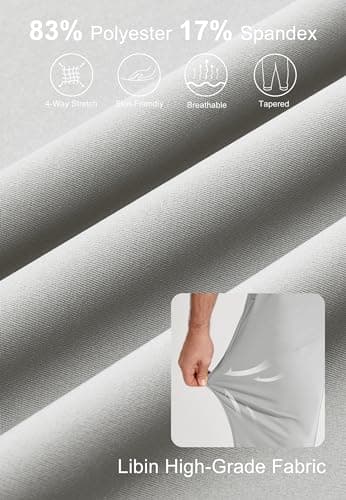 Libin Men's 4-Way Stretch Golf Joggers with Pockets Global Recycled Standard  
Libin Men's Slim Fit Sweatpants for Work