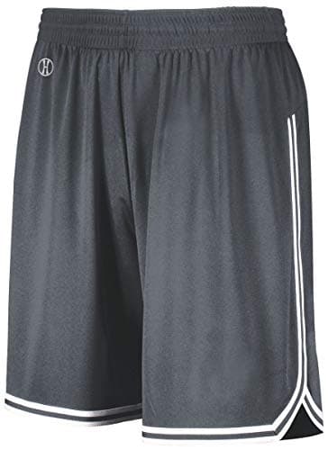 Augusta Sportswear Holloway Basketball Shorts for Women XL Graphite/White - Retro Style, Comfortable Fit, Durable Constr
