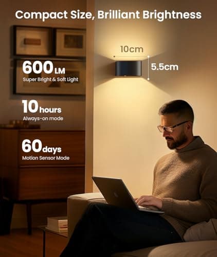 FULEN Motion Sensor Wall Light with Remote Control, Black 2 Pack  
FULEN Motion Sensor Wall Light 5000mAh Rechargeable B