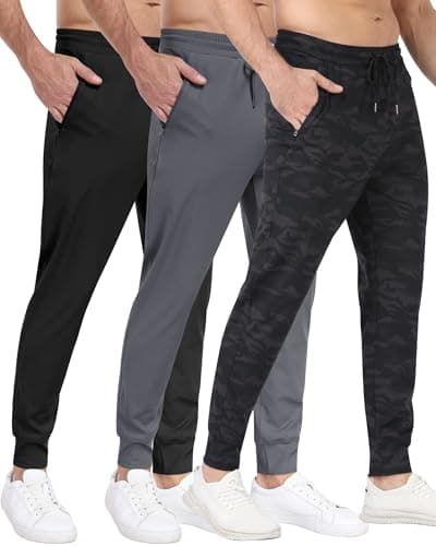 ParisDiary Men's 3 Pack Zipper Sweatpants for Workout and Gym
| ParisDiary Zipper Pockets Track Joggers Pants Suitable