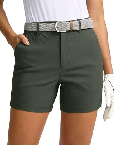 SANTINY Women's Quick Dry Stretch Golf Shorts with Pockets for Summer Casual Outdoor Hiking