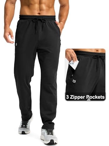 G Gradual Men's Fleece Lined Winter Pants Best for Men Athletes in Cold Weather Zipper Pockets Sweatpants  
G Gradual Me