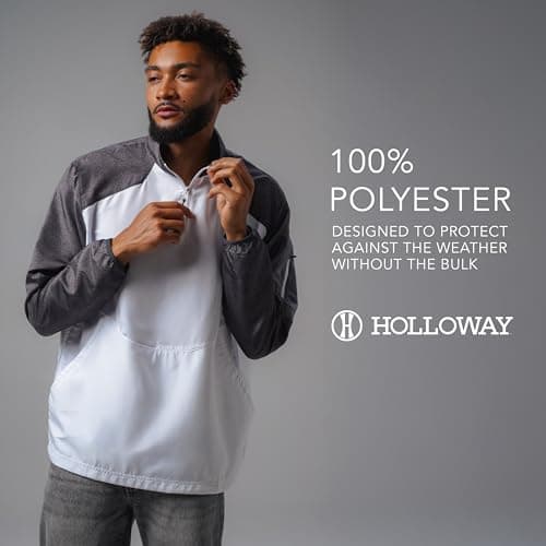 Holloway Raider Pullover Cage Jacket Weather-Resistant Ultra-Light Quarter Zip Sleeve Pocket For Outdoor Travel
| Hollo