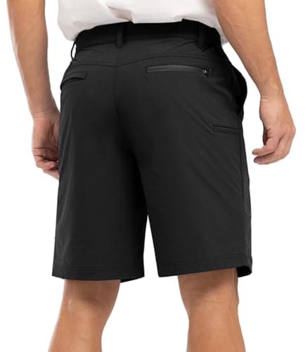 Rdruko Men's Golf Stretch Shorts for Casual Quick Dry Elastic Waist Flat Front 5 Pockets 9 Inch Inseam