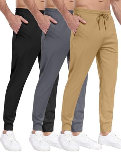 ParisDiary Men's 3 Pack Zipper Sweatpants for Workout and Gym
| ParisDiary Zipper Pockets Track Joggers Pants Suitable