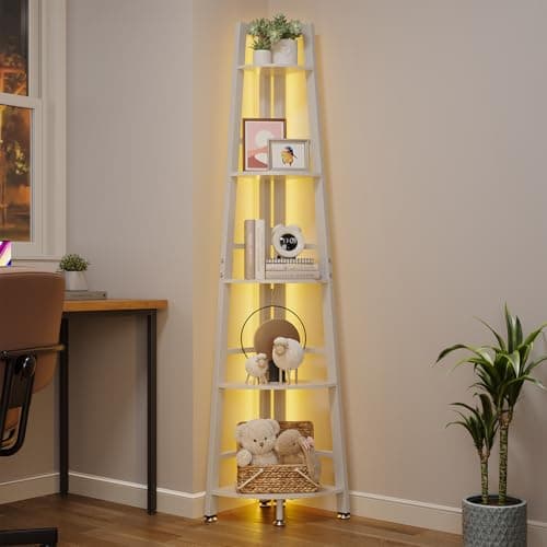 OtterOsis 5-Tier Heavy-Duty Corner Shelf Stand (Brown)
| OtterOsis 70 Inch Tall Display Shelf with LED Light (Brown)
|