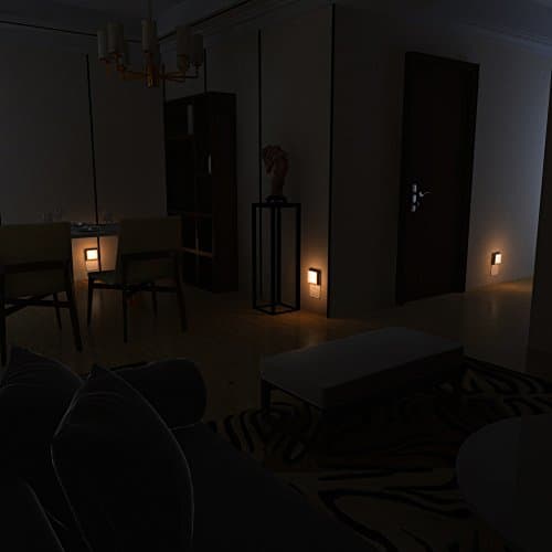 MAZ-TEK Dimmable Led Night Light with Auto Sensor - Soft Warm White for Hallway, Bedroom, Kids Room - 4 Pack