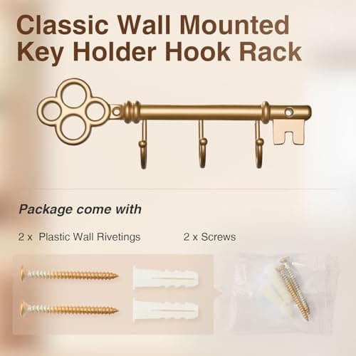 Gold Vintage Key Rack for Entryway Storage
| Classic Gold Wall Mounted Key Holder
| Vintage Gold Key Rack Hook for Entr