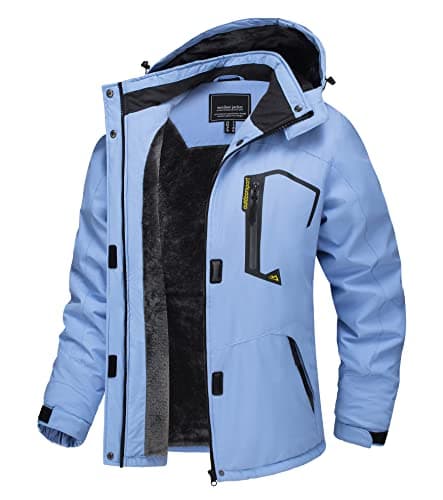 TACVASEN Women's Winter Waterproof Ski Jacket Hooded Fleece Lined Warm Snow Coat for Outdoor Activities
| TACVASEN Wome