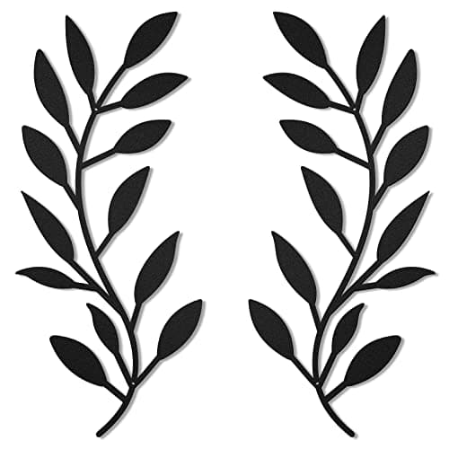 Zhengmy Vintage Brown Metal Tree Leaf Wall Decor for Living Room and Hallway Outdoor Decoration(2 Pieces)