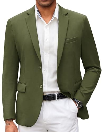 COOFANDY Men's Lightweight Knit Suit Jacket Casual Slim Fit Blazer
| COOFANDY Mens Casual Two Button Suit Blazer Lightw
