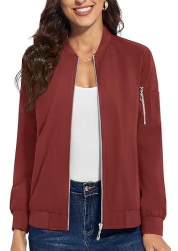 Women's Lightweight Casual Full Zip Windbreaker Jacket for Fall
| Casual Full Zip Windbreaker Jacket for Women Lightwei
