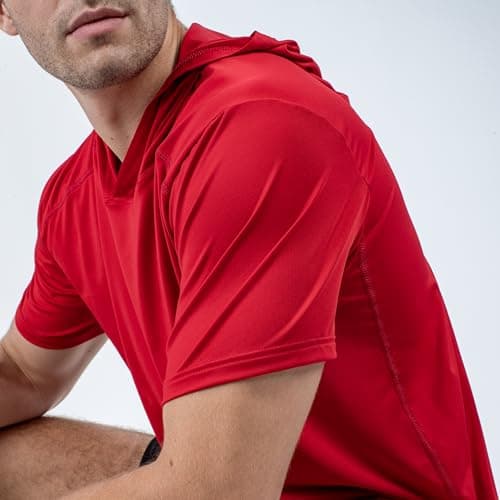 Coolcore Technology Men's Short Sleeve Hoodie for Outdoor Activities
| Breathable Short Sleeve Hoodie for Men with Cool