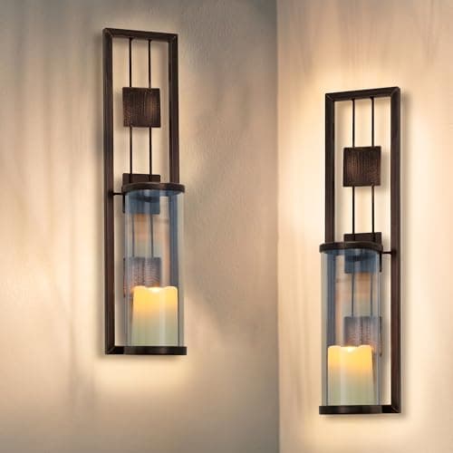 Metal Wall Sconce Candle Holder for Living Room, Bathroom, and Dining Room - Set of 2 | Trendy Decor
| Metal Wall Decor
