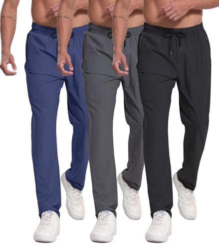 RPOVIG Men's Athletic Sweatpants with Zipper Pockets Workout Gym Running Hiking Active Cooling Stretch Pants  
RPOVIG Me