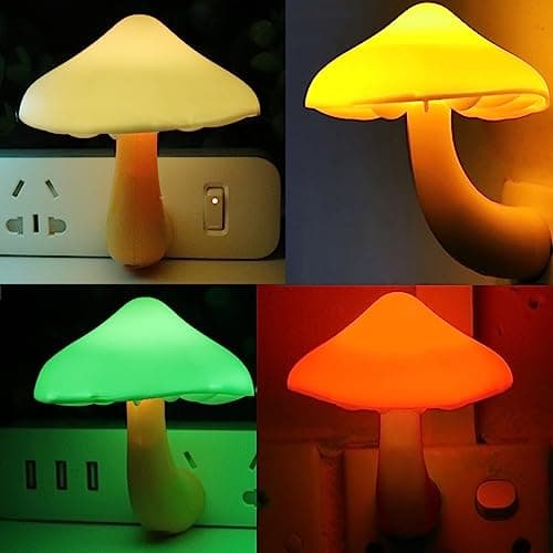 AUSAYE Energy Saving Night Light Cute Mushroom Lamp for Adults and Kids Room Bathroom Kitchen