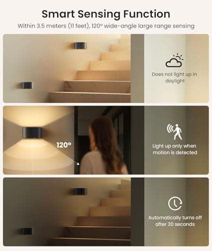 FULEN Motion Sensor Wall Light with Remote Control, Black 2 Pack  
FULEN Motion Sensor Wall Light 5000mAh Rechargeable B