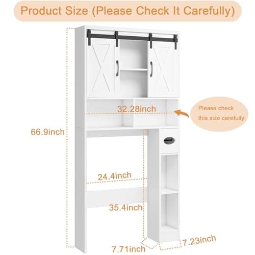 Home Space-Saving Over The Toilet Storage Cabinet for Farmhouse Bathroom
| Farmhouse Storage Cabinet Over Toilet with 2