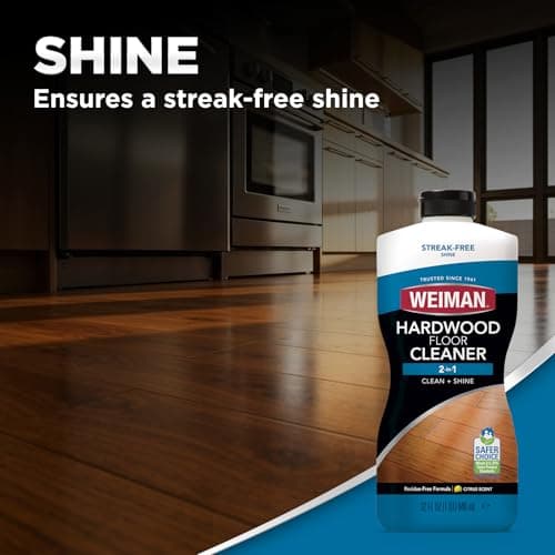 Weiman Hardwood Floor Cleaner and Polish Restorer Combo - High-Traffic Hardwood Floor - Removes Scratches - Natural Shin