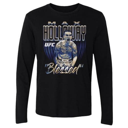Max Holloway UFC 500 Level Long Sleeve Shirt - Max Holloway Bitmap WHT